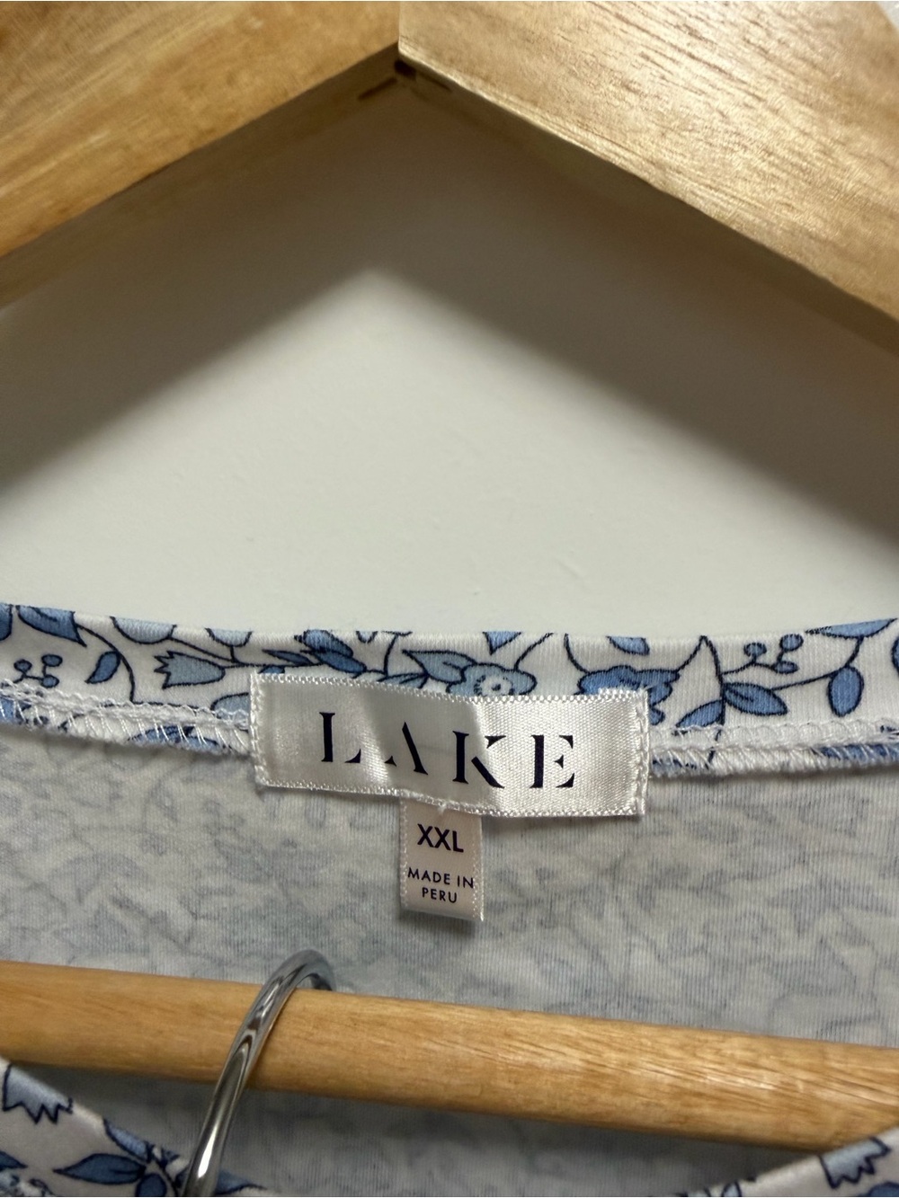 LAKE Pima Crew Shorts Set in Delft Blue Garden Floral Women’s Size XXL - Picture 5 of 12
